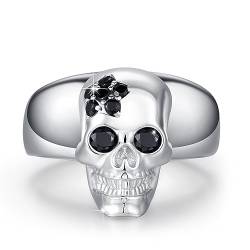 OHAYOO Totenkopf Ring Silber 925 Totenkopf Ringe Gothic Ringe Totenkopf Halloween Schmuck für Damen Herren Sohn Mädchen Teenager Unisex von OHAYOO