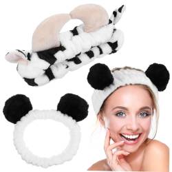 OHPHCALL 2 Stk 3D-Stirnband Kuh-Make-up-Stirnband Tier-Spa-Stirnband Kawaii Tiara Spa-Stirnband zum Waschen des Gesichts Stirnbänder zum Waschen des Gesichts Drucken Kopfbedeckung Zubehör von OHPHCALL
