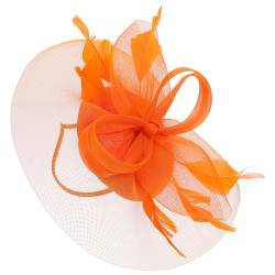 OHPHCALL Bankett-kopfschmuck Schleier-stirnband -pillbox-hut Tea-party-haarband Blumen-faszinatoren Netzblumen-haarspange Fascinator-kopfschmuck Braut Gittergewebe Partyhut Feder von OHPHCALL