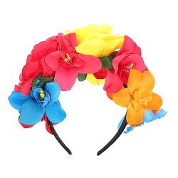 OHPHCALL Halloween-stirnband Kopfschmuck Aus Mexikanischer Rose Haarband Karneval Halloween Festival Mutterschaftsblume Brautblumen Kopfschmuck Haarspangen Kopftaste Die Blumen Polyester von OHPHCALL