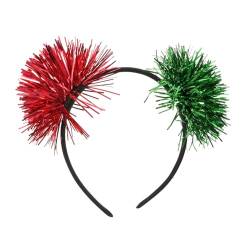 OHPHCALL Helles Seidenkugel-stirnband Bling-pom-pom-stirnband Satin Dünne Stirnbänder Flauschige Kopfbedeckung Regenbogen Pom-cosplay-stirnband Requisiten Niedlich Helle Seide Kind von OHPHCALL