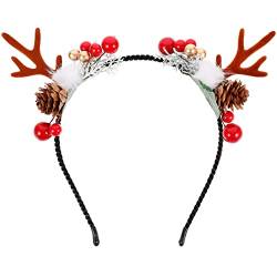 OHPHCALL Stirnband Hirschgeweih Haarband Geweih Blumenkrone Weihnachtsstirnbänder Für Erwachsene Weihnachtsstirnbänder Für Kinder Weihnachtskette Weihnachtsbeleuchtung Mann Ohr Eisen von OHPHCALL