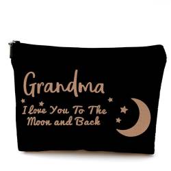 OHSUL Kosmetiktasche mit Aufschrift "Grandma I Love You to The Moon and Back", tolles Geschenk für Oma, Reisetasche, Großmutter, Muttertag, Geburtstag, Oma, Geschenke von Enkelin von OHSUL