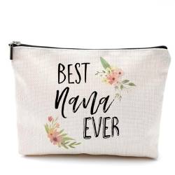 OHSUL Kosmetiktasche mit der Aufschrift "Best Nana", "Best Grandma Ever", Reisetasche, Oma, Großmutter, Oma, Muttertag, Geburtstag, Geschenke von Enkelin, Enkel von OHSUL