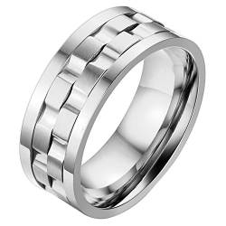 OIDEA Anxiety Ring Spin Silber, aus hochwertigem Edelstahl, Größe (71 (22.6) von OIDEA