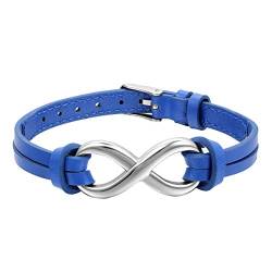 OIDEA Armband mit unendlichkeitszeichen, Elegant 23CM Leder Armreifen Verstellbar, Blau von OIDEA