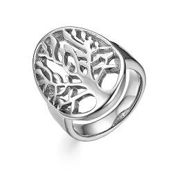 OIDEA Damen Herren Edelstahl Lebensbaum Hochzeitsringe Band Ring Silber Ringgröße 65 (20.7) von OIDEA