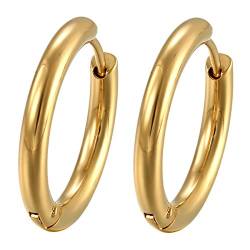 OIDEA Damen Ohrringe Creolen Gold: 20mm breit Herren Unisex Creolen aus Edelstahl Ohrschmuck Geschenk für Männer Frauen von OIDEA