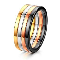 OIDEA Edelstahl Haken Stapeln Damen Ringe Breite 2MM für Frauen Mädchen Hochzeit Verlobungsringe Ringgröße 54 (17.2) von OIDEA