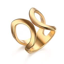 OIDEA Edelstahl Ringe Schmetterling gold Damenring Bandring Ehering Trauringe Weihnachten Hochzeit Engagement Geschenk von OIDEA