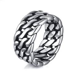 OIDEA Keltischer Knoten Herren Ring, poliert Cool Damen Cuban Ringe, Panzerkette Bandring in Silber Größe 57 (18.1) von OIDEA