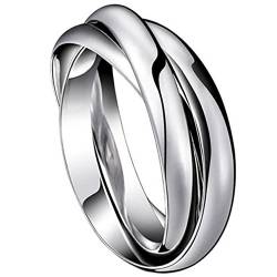 OIDEA Unisex Ring mit Halskette: 2 Stück Herren Damen Wickelring & O Kette Silber aus Edelstahl Ehering Trauring Geschenk für Männer Frauen Ehefrau Schwester Ringgröße 52 (16.5) von OIDEA