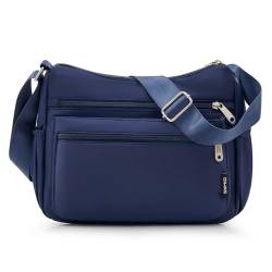 OIWAS Umhängetasche Damen Groß, Schultertasche Multi-Tasche Messenger Bag, Wasserdicht Handtasche, Blau von OIWAS