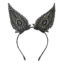 Hasenohren-Stirnband, schwarzes Häschenohren-Stirnband, breite Verwendung, niedliche Form, rutschfest, künstlerischer Haarschmuck für Weihnachten für Halloween von OKAT
