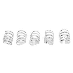 Perlen-Dreadlocks, starke rostfreie Mehrzweck-Exquisite Metall-Wikinger-Frühlingshaarperlen für Party zum Jäten(Silber) von OKAT