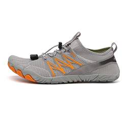 OKESYO Unisex Barfußschuhe Herren Damen Atmungsaktiv Traillaufschuhe rutschfest Badeschuhe Schnell Trocknend Wasserschuhe mit Breiter Zehenbox Gr. 35-46 (Orange) von OKESYO