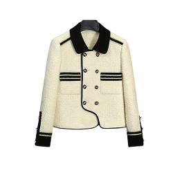 Frühling Herbst Wenig Duft Zweiteiliges Set Unregelmäßiger Mantel + Knie A-Linie Rock Tweed Einreihige Jacke Frauen Outwear-Jacke-L von OKGD