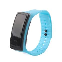 OKJHFD Sport-Armbanduhr, LED-Uhr, Sport-Silikonarmband, digitales 12-Stunden-Zifferblatt, elektronische Anzeige, Armbanduhr für Laufen, Klettern, Angeln im Freien (Blue) von OKJHFD