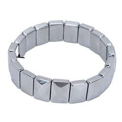 OKJHFD Terahertz-Stein-Armband, modisches facettiertes rechteckiges Relief-Energiestein-Armband für Männer, Edelstein-Stein-Armband, Kristall-Armband für Frauen von OKJHFD