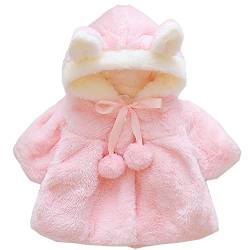 OKSakady Neugeborenes Säugling Baby Mädchen Kunstpelz Mantel Jacke Kap Mantel Poncho 0-3 Jahre (Hell-Pink, 1-6 Monate) von OKSakady