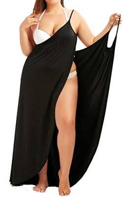 OKWIN V-Ausschnitt Lang Kleid Sommer Strandkleid Damen Wickelkleid Maxi Rückenfrei Wickeltuch Sarong Wrap Strandtuch Bikini Cover Up Bademode Vertuschen Pareos Große Größe von OKWIN