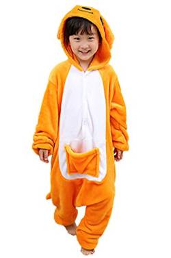 Pyjamas Kigurumi Jumpsuit Onesie Mädchen Junge Kinder Tier Karton Halloween Kostüm Sleepsuit Overall Unisex Schlafanzug Winter, Känguru von OKWIN