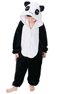 Pyjamas Kigurumi Jumpsuit Onesie Mädchen Junge Kinder Tier Karton Halloween Kostüm Sleepsuit Overall Unisex Schlafanzug Winter, Panda von OKWIN