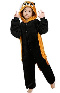 Pyjamas Kigurumi Jumpsuit Onesie Mädchen Junge Kinder Tier Karton Halloween Kostüm Sleepsuit Overall Unisex Schlafanzug Winter, Rot Panda von OKWIN