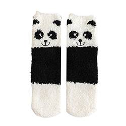 OKwife Frauen Cartoon Tier Winter Fuzzy Slipper Socken Netter Panda Pinguin Warme Strumpfwaren von OKwife
