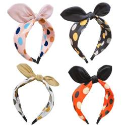 4 x Haarbänder mit Knoten, dekoratives Oberteil, breite niedliche Schleife, Haarbänder für Mädchen von OLACD