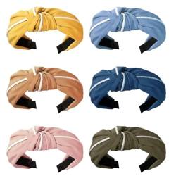 6-teiliges Damen-Stirnband-Set: Knoten, verdreht, rutschfest, breit von OLACD