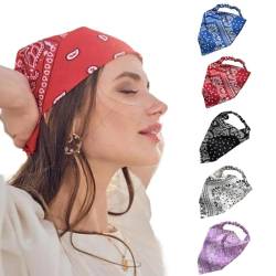 Eleganter, einfacher, elastischer modischer und lässiger Vintage-Schal, Haarband, dekoratives Stirnband, Bandana, lässig, 5 Stück von OLACD