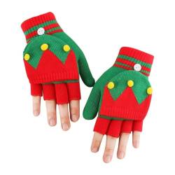 Handschuhe für den Winter, waschbar, warme Wolle, Weihnachten, weich, reamerikanisch, Flip-Top, Schreiben, Cartoon, modisch, fingerlose Outdoor-Handschuhe, 30, Wolle von OLACD