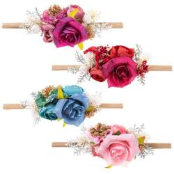 Kopfbedeckung für Säuglinge, 4 Stück, dekorative Haarbänder, Blume, Fotografie, Haarband von OLACD