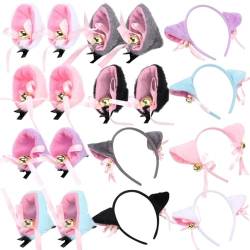 Kreatives Katzenohren-Cosplay-Stirnband-Set mit Krokodil-Haarspange und Haarband von OLACD