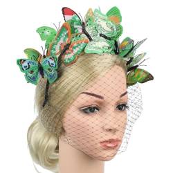 OLACD Weihnachts-3D-Netz-Schmetterling-Stirnband, Haarschmuck, Halloween, Party, Creolen-Kopfbedeckung von OLACD