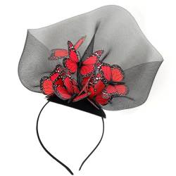 Schmetterlings-3D-dekoratives, handgefertigtes Creolen-Kopfbedeckung, Netzhaar, Damen, Stirnband, Party von OLACD