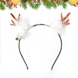 OLCANA Süße Weihnachtsstirnbänder - Leuchtende Geweih-Haarbänder für Festliche Kinderpartys - Weihnachts-Haarschmuck für Damen, Bezauberndes weihnachtliches Hirschhorn-Haarband für Kinder, Damen von OLCANA