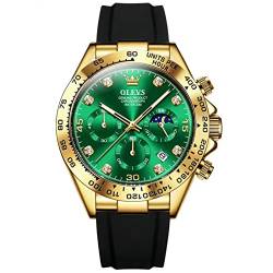 OLEVS Herren Chronograph Quarz Uhren Leuchtende Uhren für Männer Mode Freizeit, 2875-Grün, Chronograph, Digital von OLEVS