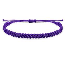 OLGER Armband Herren,Thread Line Handgemachtes Geflochtenes Armband Lila Seil Armreif Verstellbares Paar Armband Schmuck Geschenk Für Freund Frauen Männer Armreifen von OLGER