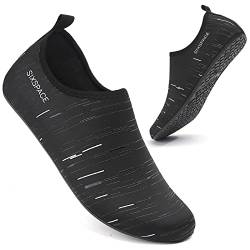 OLINPHD Badeschuhe Wasserschuhe Herren Damen Stiefeletten Strandschuhe Kurze Stiefel Schnelltrocknend Sommersocken Schwimmen Surfen Tauchschuhe Sport Yoga (Schwarz Weiß,43 EU) von OLINPHD