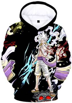 OLIPHEE 3D Druck Anime Druck Kapuzenpullover für Herren Hoodie Sweatshirt mit Kängurutasche und Kordelzug(XS,19742) von OLIPHEE