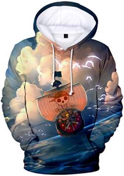 OLIPHEE 3D Druck Anime Druck Kapuzenpullover für Herren Hoodie Sweatshirt mit Kängurutasche und Kordelzug von OLIPHEE