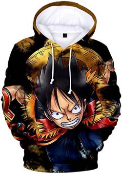 OLIPHEE 3D Druck Anime Druck Kapuzenpullover für Herren Hoodie Sweatshirt mit Kängurutasche und Kordelzug von OLIPHEE