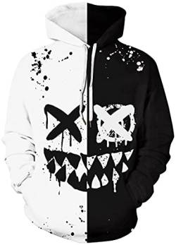 OLIPHEE Herren 3D Print Kapuzenpullover Spaß Hoodie Langarm Casual Galaxy Jumper(5XL,023flügel) von OLIPHEE