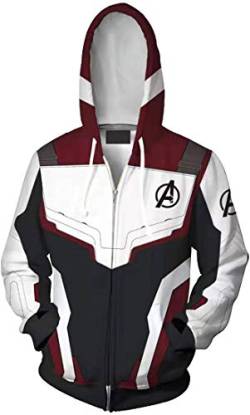 OLIPHEE Herren Kapuzenpullover Cosplay Hooded Superhero Sweater mit Kapuze EU 2XL(Etikett 3XL) von OLIPHEE