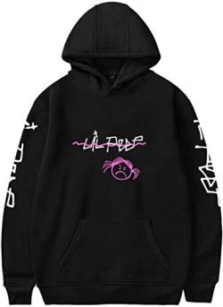 OLIPHEE Herren Kapuzenpullover Fashion Printed Straßenstil Sweatshirt Hip Hop Hoodie Schwarz 2XL von OLIPHEE