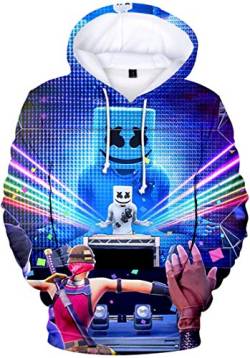 OLIPHEE Jungen Kapuzenpulli mit 3D Digital Druck für Teenager Fans DJ Sweater Laser 2XL von OLIPHEE