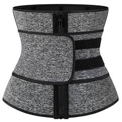 OLIns Waist Trainer Trimmer Belt for Women Corset Slimming Body Shaper Cincher Adjustable Belly Band Loss Sports Girdle(Color:Gray,Size:M) von OLIns