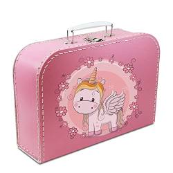 OLShop AG Kinderkoffer pink mit Einhorn 45 cm, Malkoffer Spielzeugkoffer Spielkoffer Puppenkoffer Pappkoffer von OLShop AG